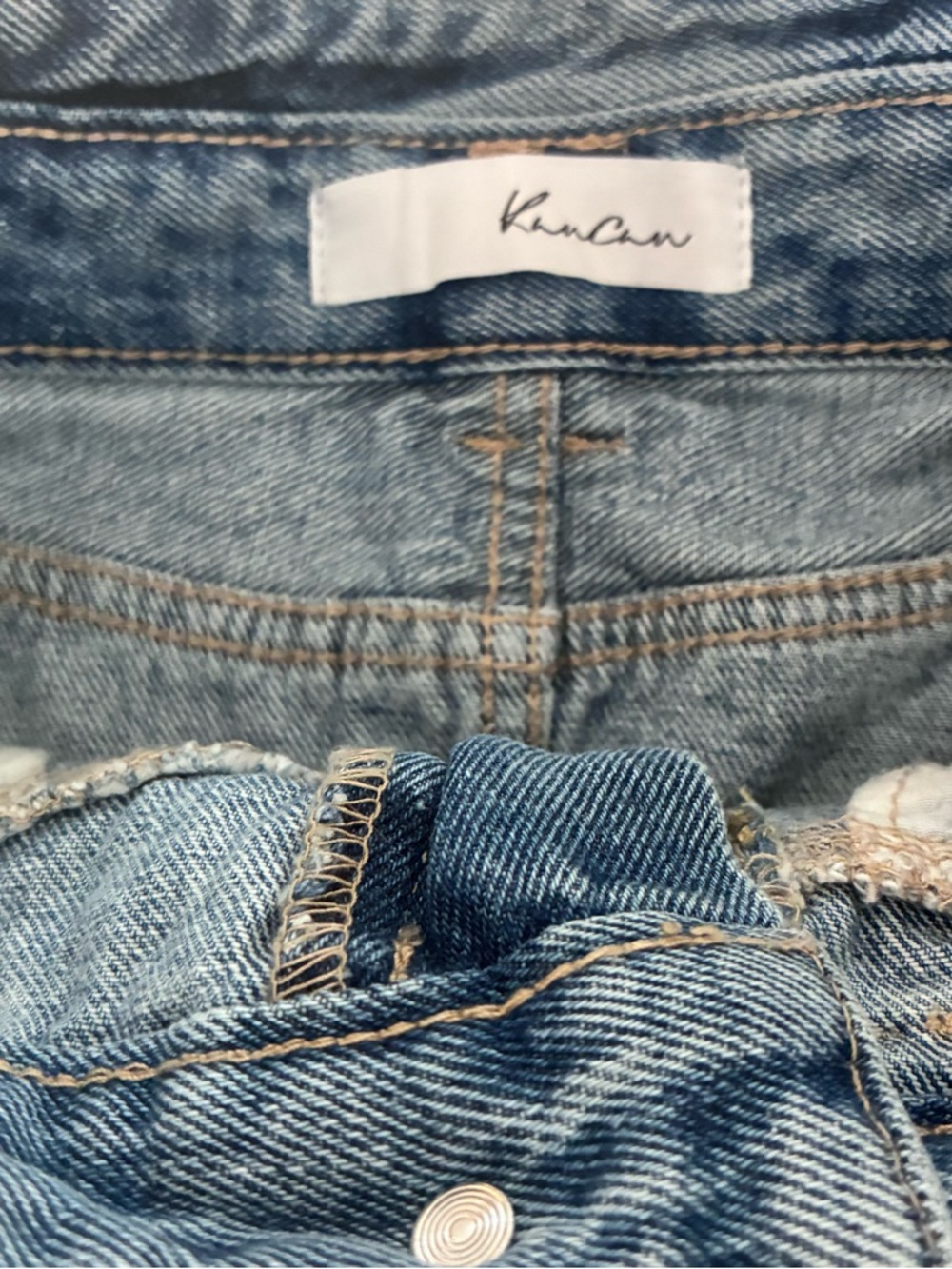 KanCan Hallie High-Rise Light Blue Fade Denim Mini Skirt | S - Picture 4 of 13